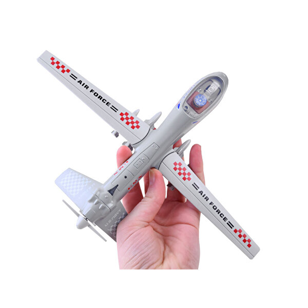 Kutulu Sesli ve Işıklı Askeri Çek Bırak Uçak