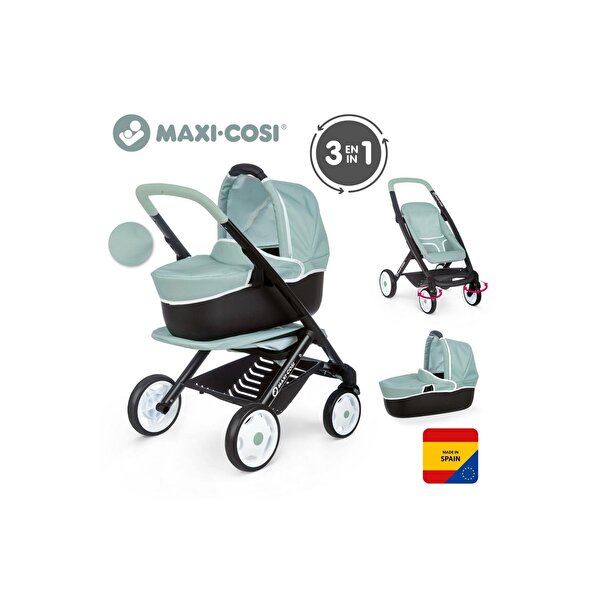Smoby Maxi Cosi & Quinny Gri 3'ü1 arada Oyuncak Bebek Arabası
