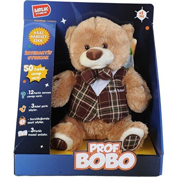 Türkçe Sesli Konuşan Prof. Bobo Peluş Kahverengi