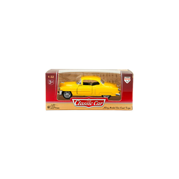 Die Cast 1:32 Retro Klasik Coupe Çek Bırak Araba Sarı