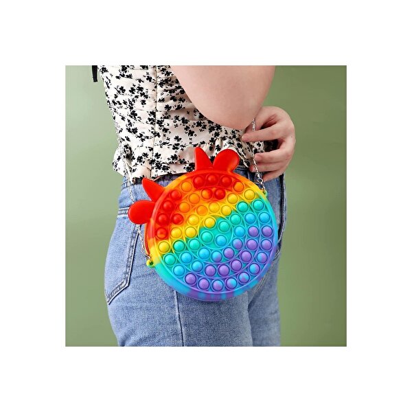 Gökkuşağı Pop It Çanta 19 cm.