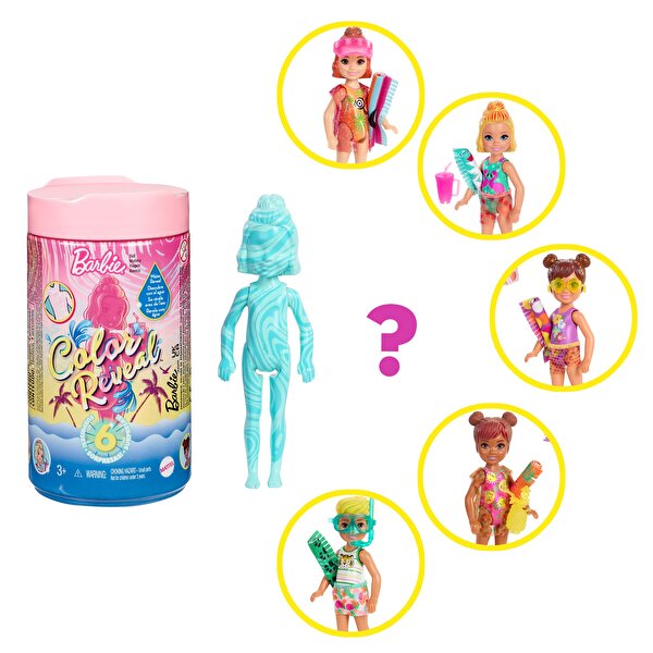 Barbie Color Reveal Renk Değiştiren Sürpriz Chelsea Kum ve Güneş Serisi GWC61