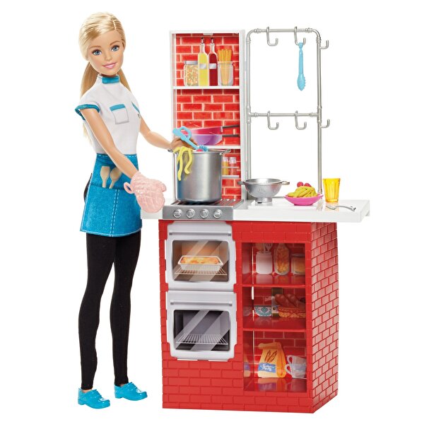 Barbie Makarna Şefi ve Mutfak Oyun Seti