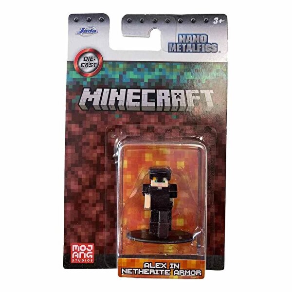 Minecraft Nano Tekli Metal Figür Alex In Netherite Armor