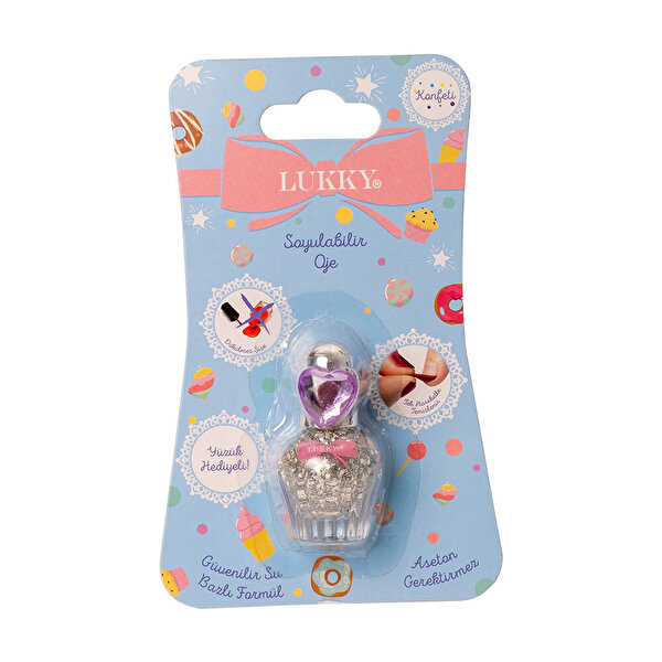 Lukky Su Bazlı Parlak Gümüş Konfeti Soyulabilir Oje