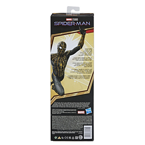 Spiderman Titan Hero Siyah-Altın Kostümlü Figür F2438