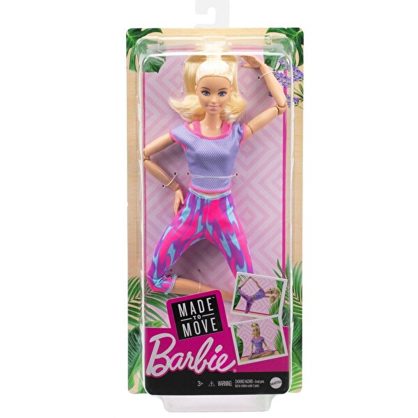 Barbie Sonsuz Hareket Bebeği Mor Renkli Spor Kıyafeti ile Sarışın GXF04