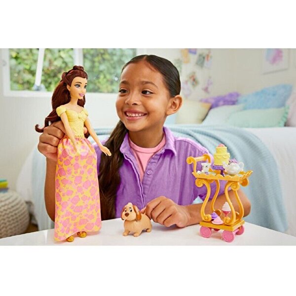 Di̇sney Prenses Bebekler Belle'i̇n Çay Saati̇ Arabası