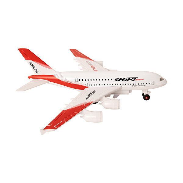 Çek Bırak Die Cast Uçak A380 Kırmızı