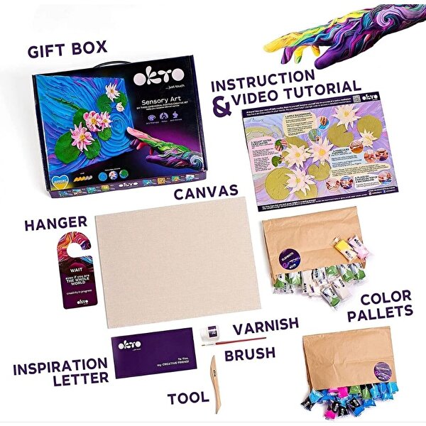 OKTO Water Lilies 3D Duyusal Sanat Seti