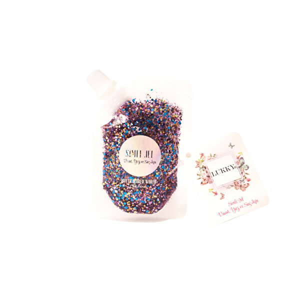 Lukky Yüz ve Vücut Parıltılı Renkli Simli Jel