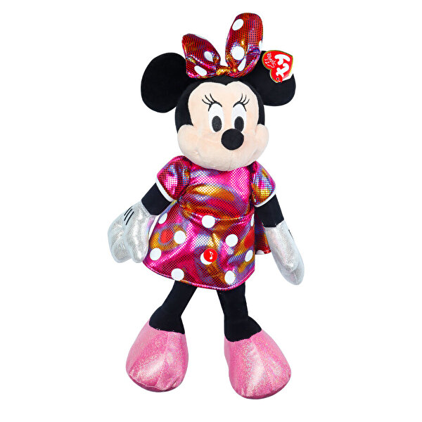 TY Parlak Gökkuşağı Elbiseli Minnie Mouse Peluş 30 Cm