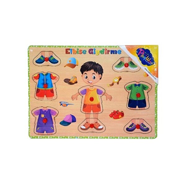 Playwood Ahşap Tutmalı Elbise Giydirme Puzzle