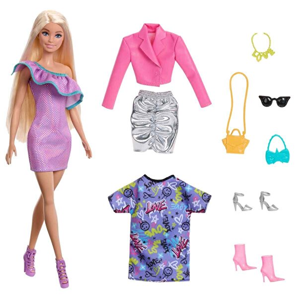 Barbie Moda Bebeği Kıyafet ve Aksesuarları HYT61