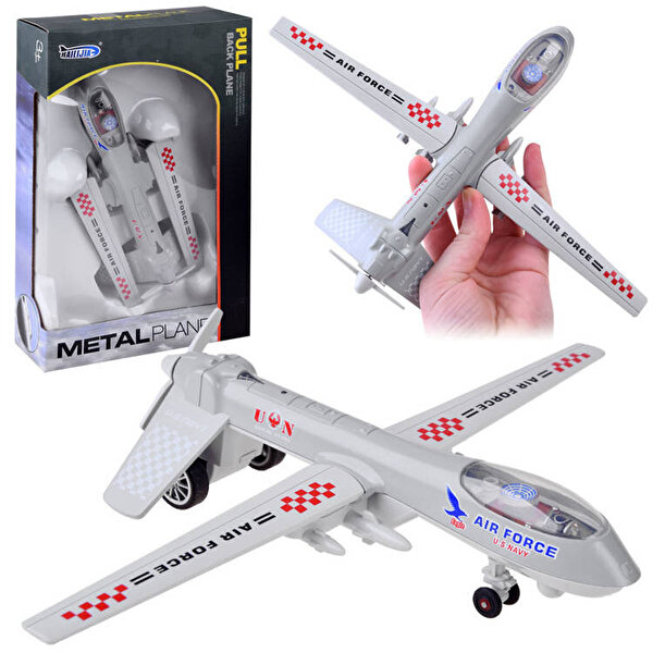 Kutulu Sesli ve Işıklı Askeri Çek Bırak Uçak