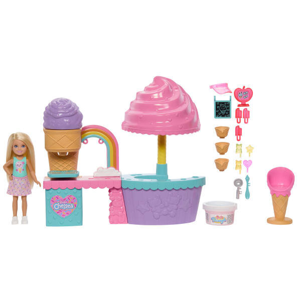 Barbie Club Chelsea Dondurma Dükkanı Oyun Seti ve Chelsea Bebek JMJ42