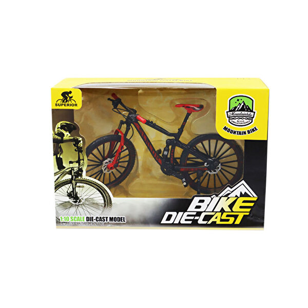 1:10 Die Cast 5A Siyah Dağ Bisikleti Kırmızı Sele