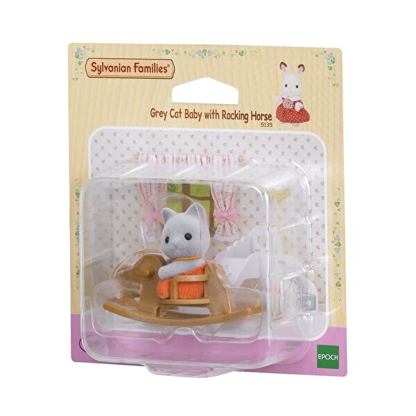 Sylvanian Families Gri Kedi Bebek ve Atı 5135