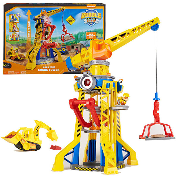 Paw Patrol Rubble & Crew Rubble Buldozer ve Bark Yard Vinç Kulesi Oyun Seti