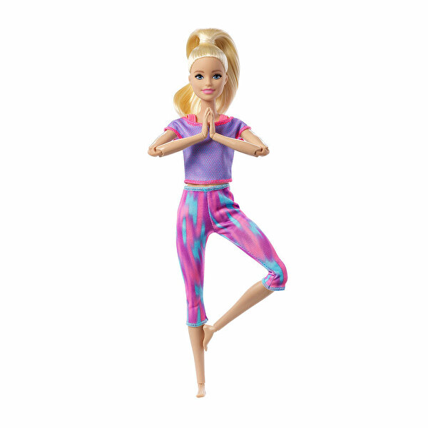 Barbie Sonsuz Hareket Bebeği Mor Renkli Spor Kıyafeti ile Sarışın GXF04
