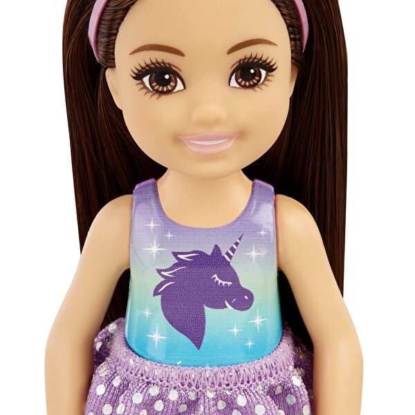Barbie Aksesuarlı Chelsea Bebekler Unicorn Desenli Tişörtlü GXT39