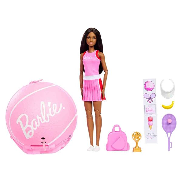 Barbie Team Barbie Roll & Reveal Tenisçi Bebek ve Aksesuarları JMY56