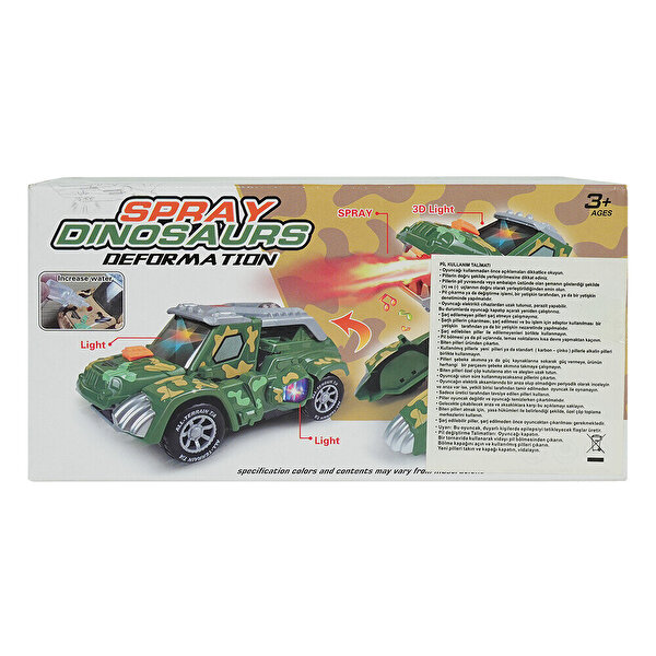Pilli Işıklı ve Sesli Duman Efektli Dinozor Araba Seti