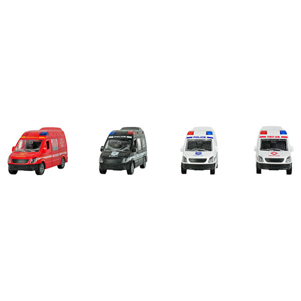 1:32 Rescue Team Sürtmeli Acil Durum Araçları Kırmızı