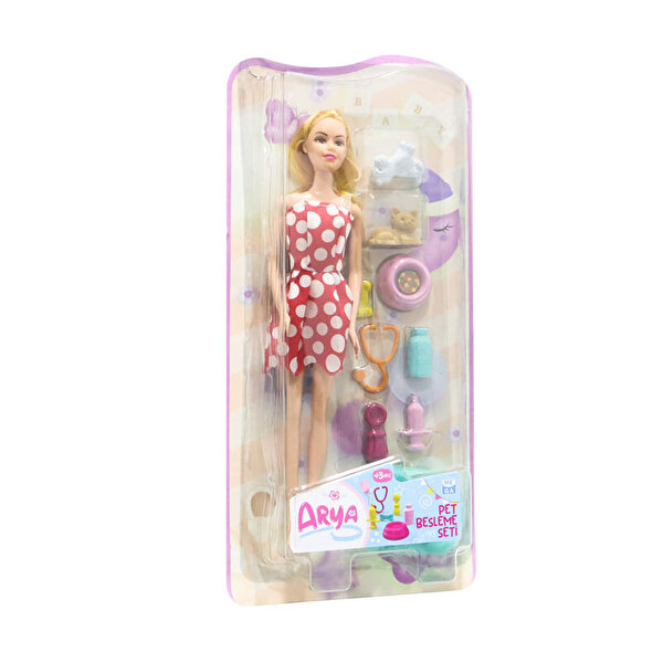 Arya Pet Bakım ve Pet Besleme Seti̇ Kırmızı Puantiye Elbiseli