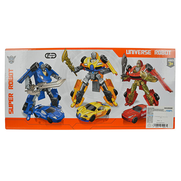 3'lü Büyük Dönüşebilen Robotlar Yeşil Sarı Mavi