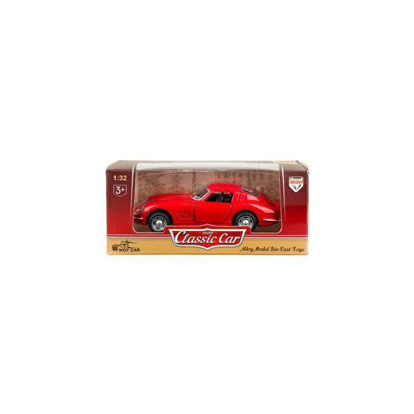 Die Cast 1:32 Klasik Spor Çek Bırak Araba Kırmızı