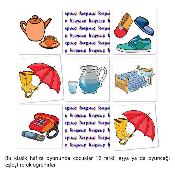 Kırkpabuç Eşyalar Hafıza Oyunu