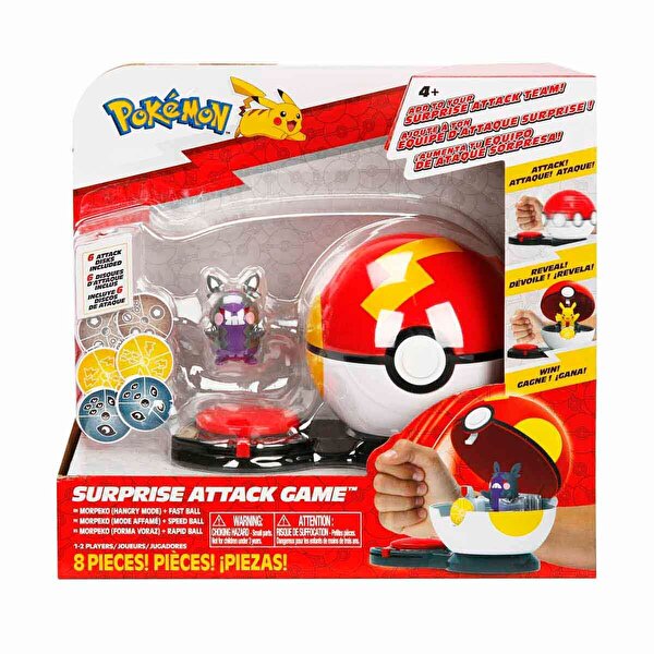 Pokemon Surprise Attack Oyun Seti Morpeko Hangry Mode ve Fast Ball