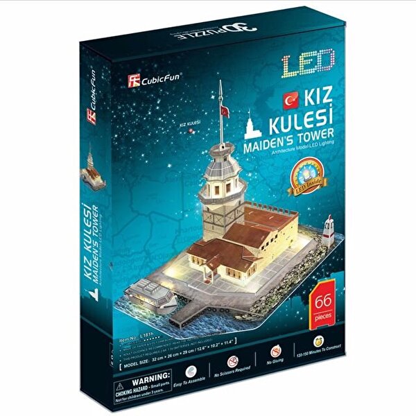Cubic Fun Kız Kulesi Led Işıklı 3D Puzzle