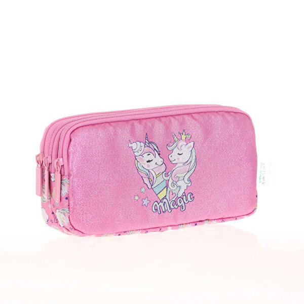 Kaukko Kids&Love 3 Bölmeli Kapi̇tone Unicorn Kalem Çantası