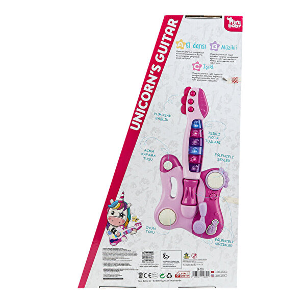 Erdem Sesli Işıklı Gitar Pembe