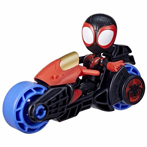 Spider And His Amazing Friends Motosiklet ve Figür Miles Morales Spider Man  F7460
