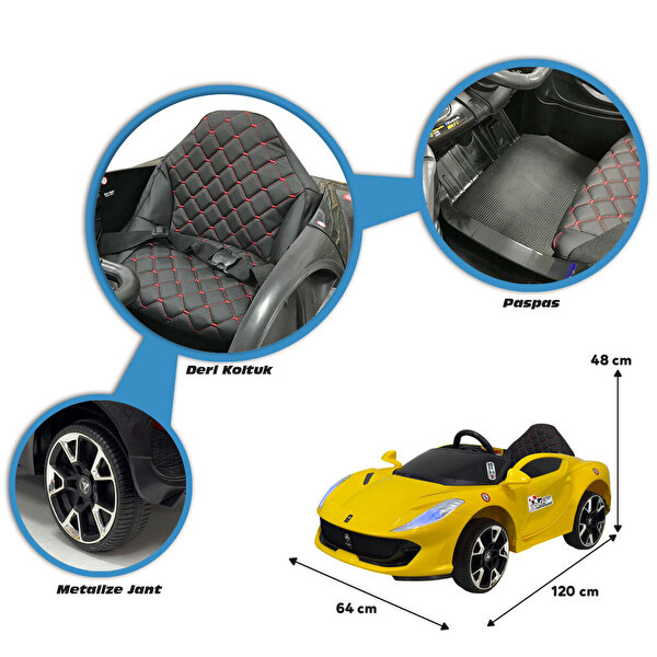 Favori Gt 12 Volt Akülü Araba Sarı