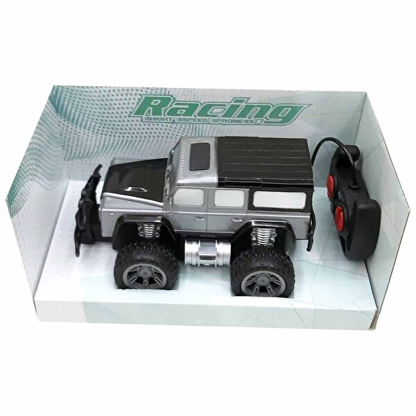 Işıklı Uzaktan Kumandalı Şarjlı Gri Jeep 23 Cm