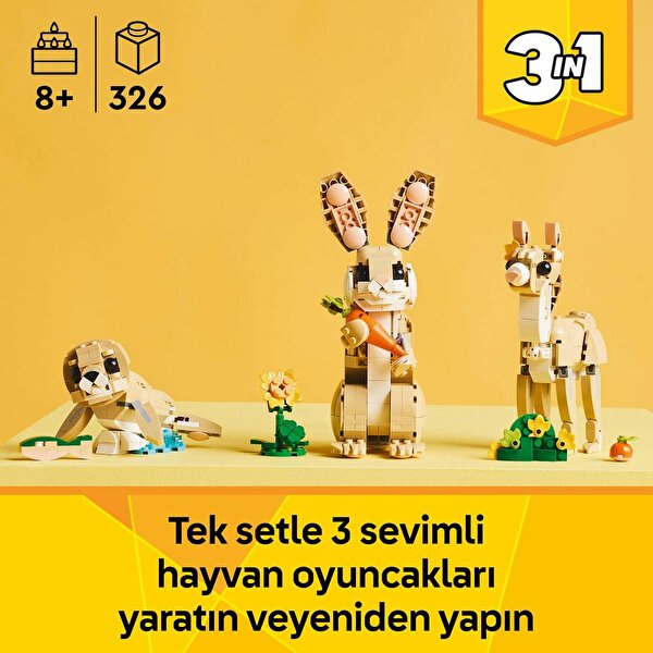 LEGO Creator 3'ü 1 Arada Arada Sevimli Tavşan 31162