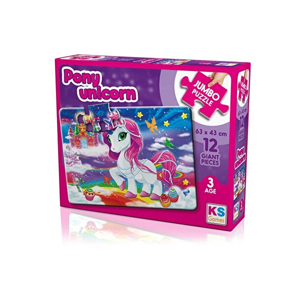 Ks Puzzle Pony Unicorn Jumbo Boy Puzzle 12 Parça