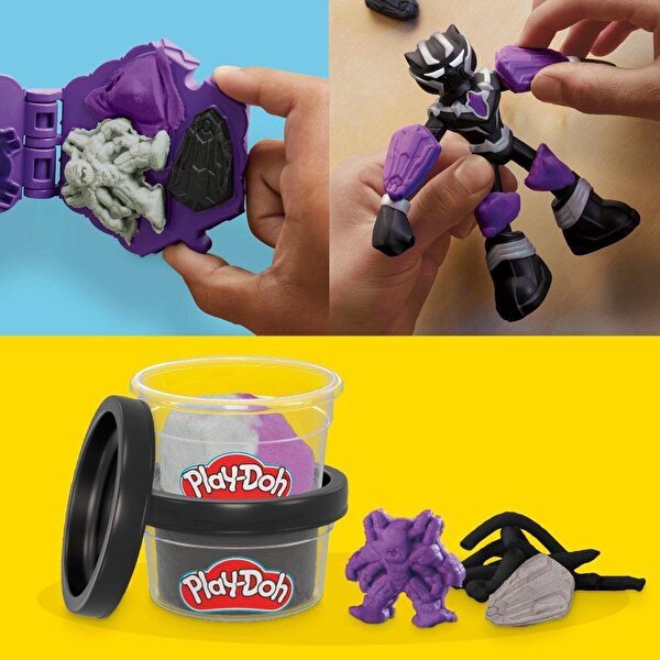 Play Doh Marvel Figürü ve Oyun Hamuru Seti Black Panther G0055
