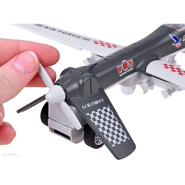 Kutulu Sesli ve Işıklı Askeri Çek Bırak Uçak