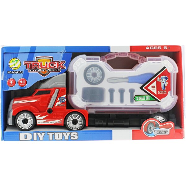 Kırmızı Sesli Işıklı Çantalı Sök Tak Kamyon Tamir Seti