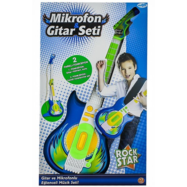 Mikrofonlu Gitar Seti Mavi