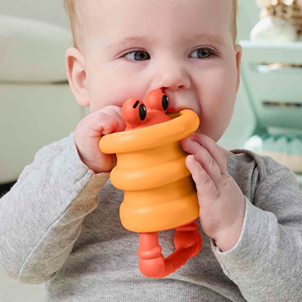 Fisher Price Deniz Dostları 2'si 1 Arada Silikon Çıngırak Crab JHB55
