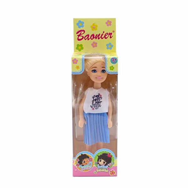 Baonier Kız Bebek Fırfırlı Mavi Etekli