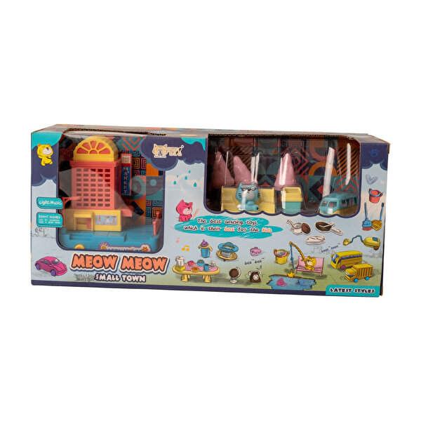 Sesli Işıklı Şehir Seti Pembe Kedili Park Seti