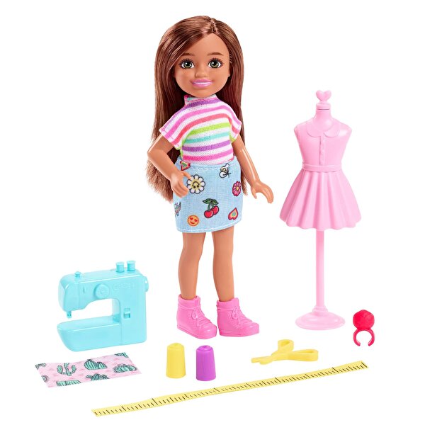 Barbie Chelsea Meslekleri Öğreniyor Bebek Serisi Moda Tasarımcısı HCK70