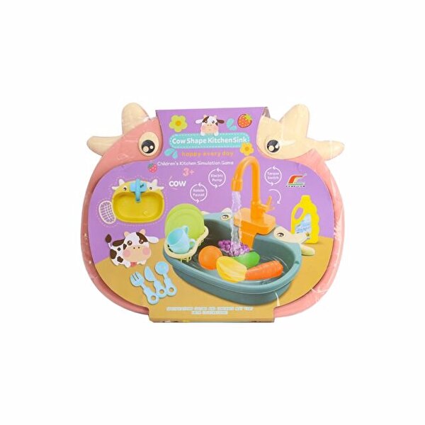 Mutfak Lavabosu İnek Şeki̇lli̇ 16 Parça Pembe